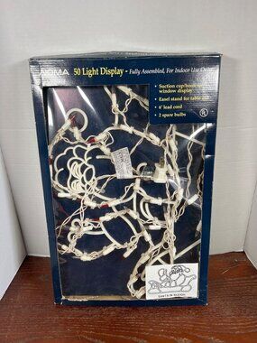 Vintage Noma 50 Light Display With Santa In Sleigh Indoor Use 6 Lead Cord E3